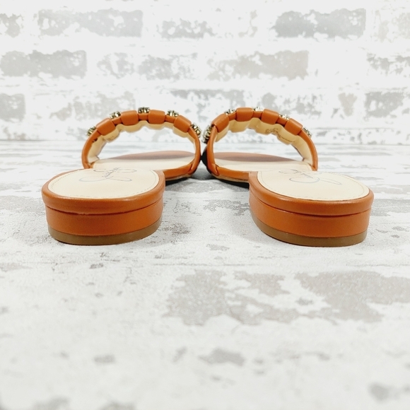 New Jessica Simpson Amille Ginger Faux Leather Slip On Sandals W277 - Picture 6 of 11